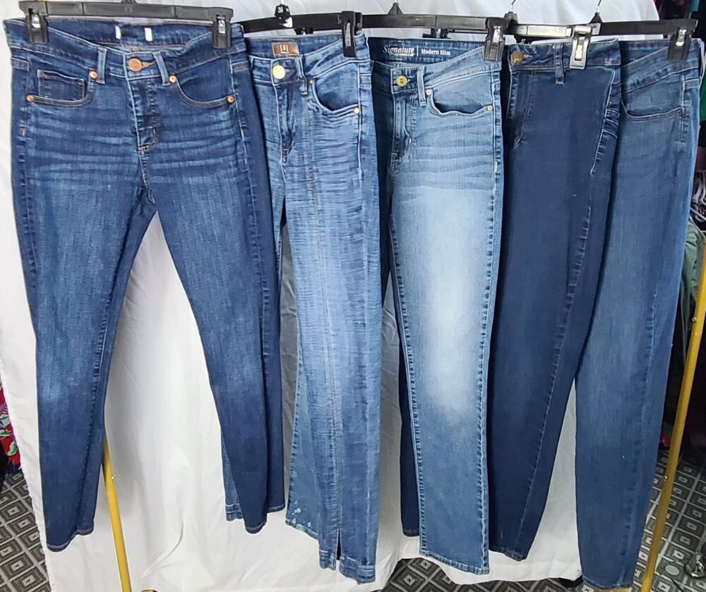5 pc lot Womens hi rise high waist Jeggings jeans KUT Loft Levis y.m.i. 00 - 2